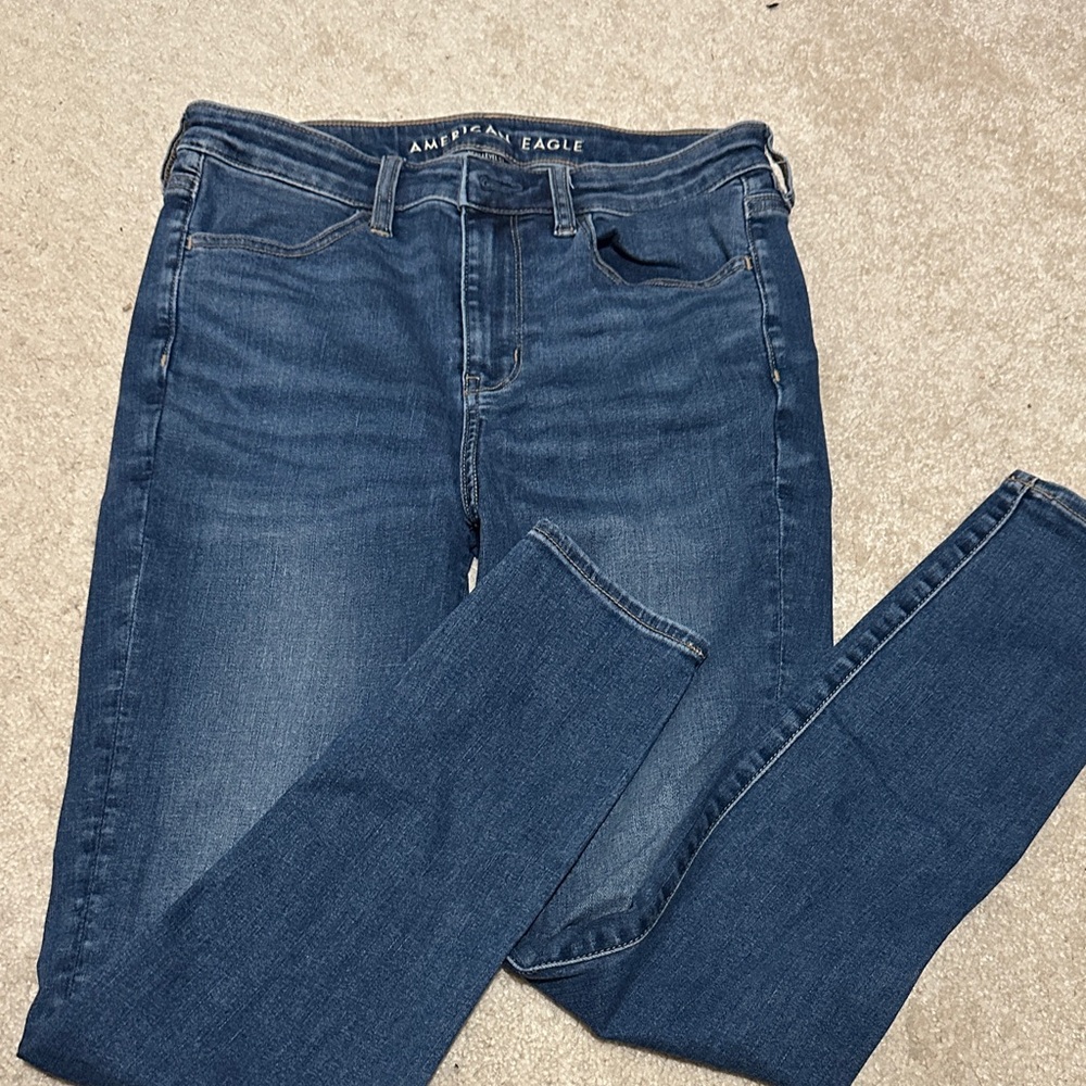 American Eagle Outfitters Women's Dark Blue Skinny Jeans